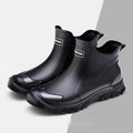Korean style short tube rain boots with PVC upper and plastic sole for outdoor wading