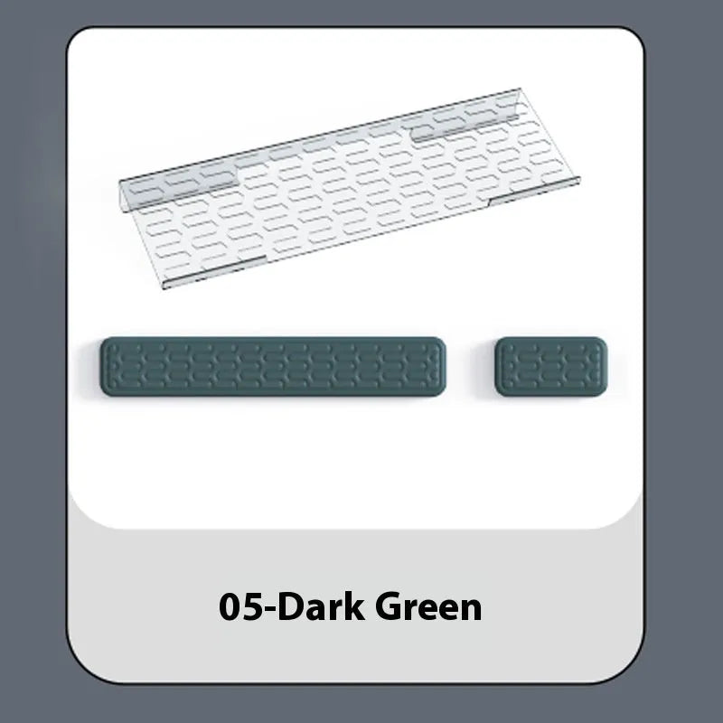 Double-sided ergonomic mouse pad with memory foam wrist rest on a resin base, shown in a solid colour.