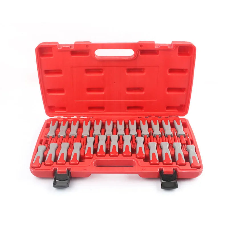 25-piece car terminal removal tool kit in storage case for electrical system disassembly