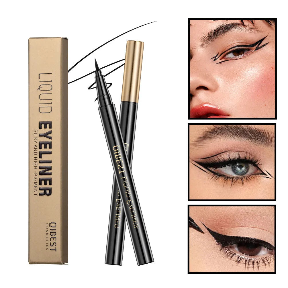 Black liquid eyeliner pen with quick-dry smudge-resistant formula