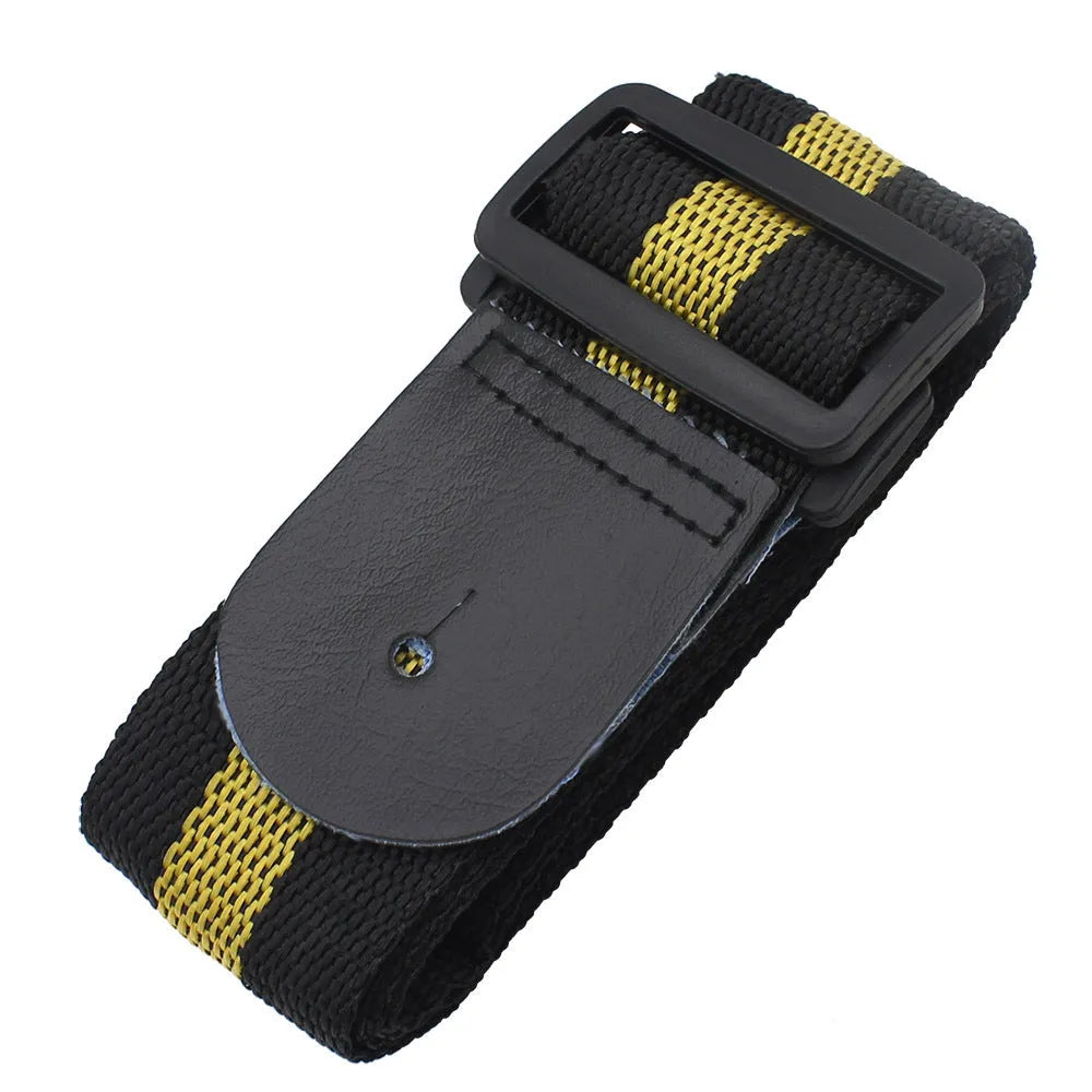 Woven cotton guitar strap with stripe pattern in five colour choices for guitar, bass and ukulele