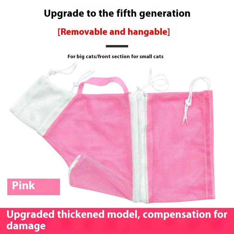 Upgraded fifth generation cat grooming bag with removable lift in pink white colour option
