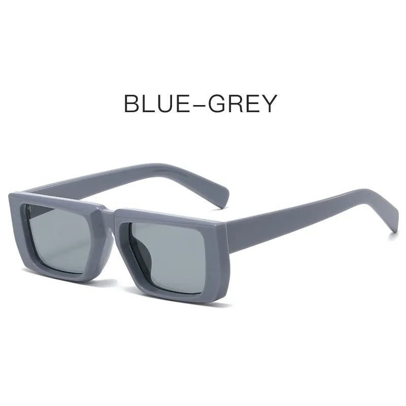 Y2K style sunglasses with UV400 lenses in a full PC frame, shown in multiple colour options.