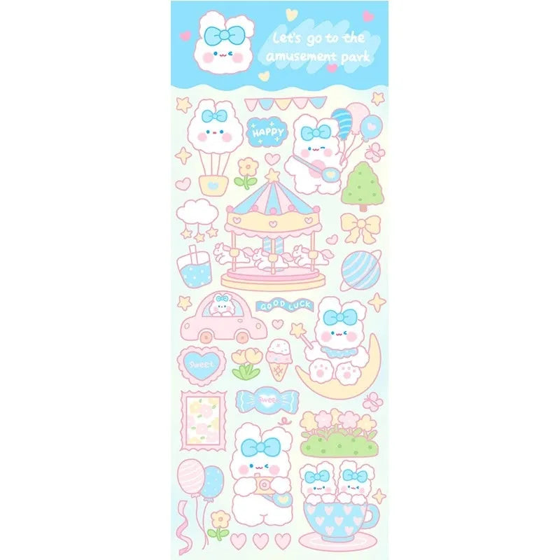 PVC waterproof cartoon-style decorative sticker for notebooks and agendas.