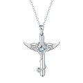 Cross stethoscope necklace with personality wings design in electroplated copper, available in white or red diamond colours