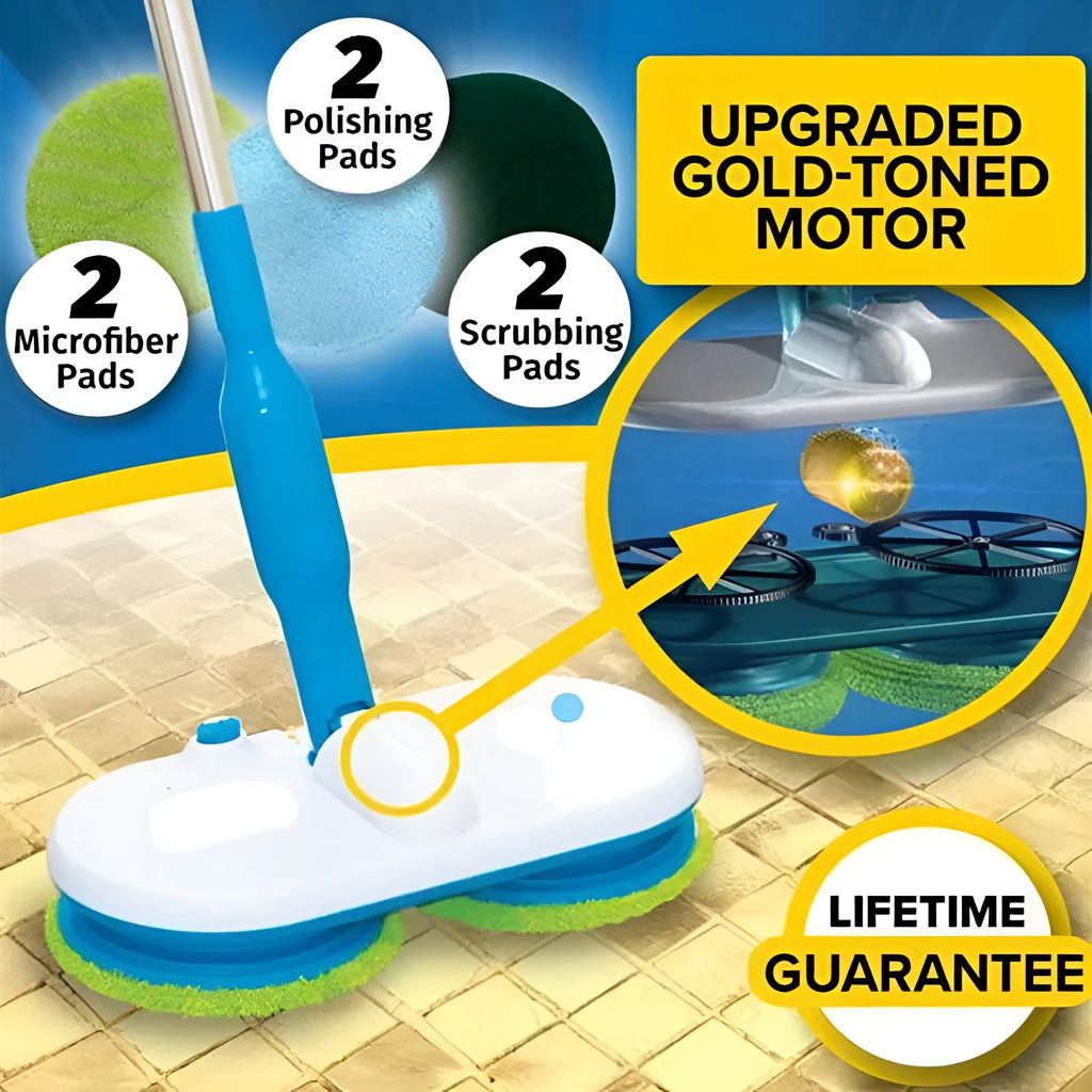 Wireless handheld electric mop with USB charging port and rotating cleaning head