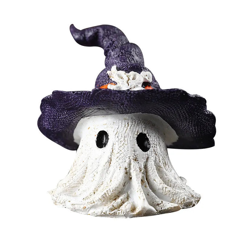 Resin wizard hat ornament in child size, available in black or purple for holiday decorations
