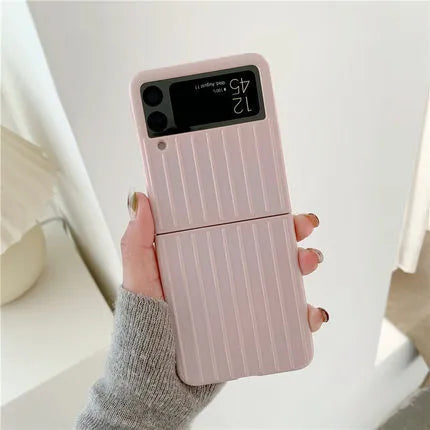 Samsung Z Flip3 ultra-thin flip phone case in black, red, pink, silver, gold, sky blue, and light green colours.