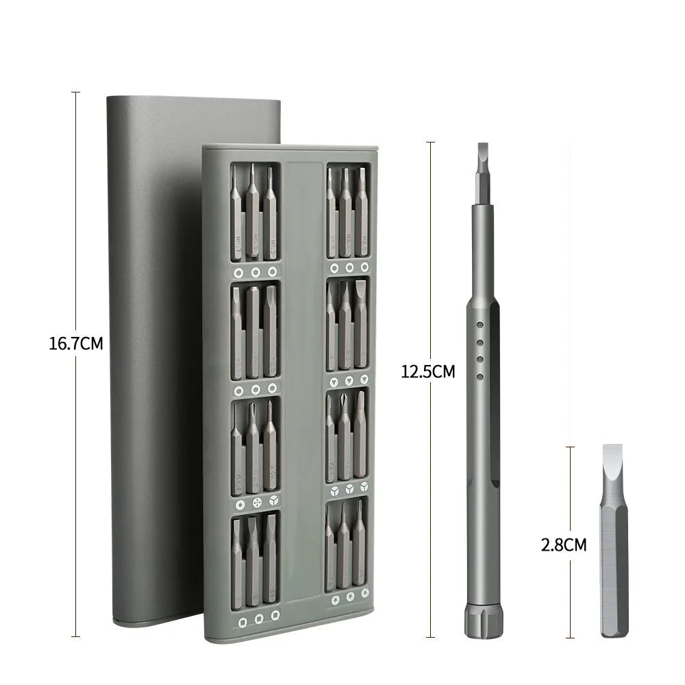 49-piece magnetic screwdriver set with nickel aluminium bronze handles for mobile phone and electronics repair