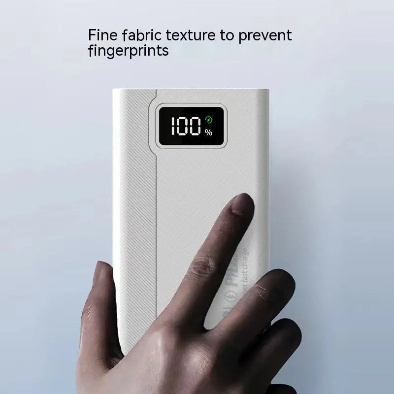 Black and white large capacity power bank with fast charging support