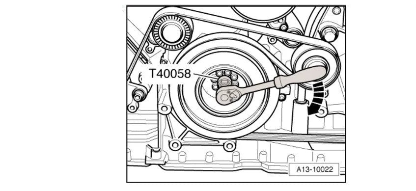 Aodi T40058 crankshaft rotating sleeve timing tool adapter for engine adjustment