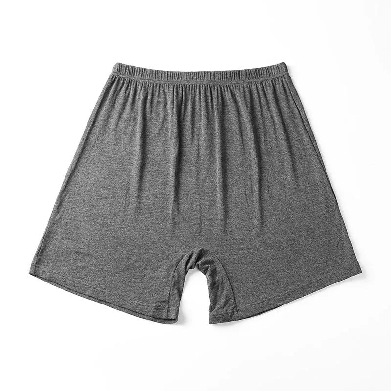 Men's solid colour high-waist boxer shorts in modal fabric showing black, blue, grey and brown colour options