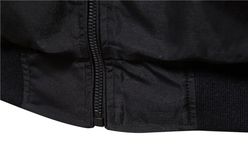 Men's thin casual jacket in polyester fibre showing dark blue, black and army green colour options