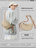 Men's large capacity nylon messenger bag in urban simplicity style