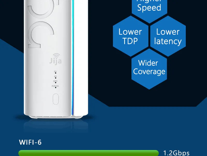 Compact black 4G CPE wireless router with data cable, shown from the front.