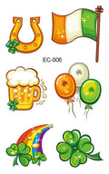 Irish festival clover tattoo sticker paper with water transfer printing, 120mm by 75mm