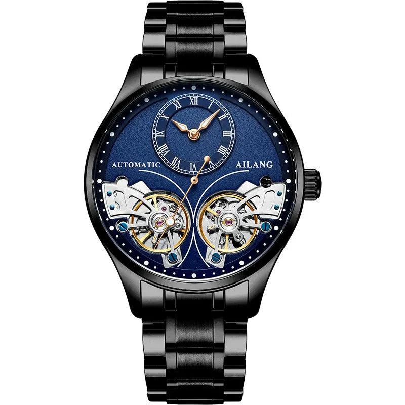 Seiko automatic men's watch with titanium case, tourbillon and moon phase complications on round face