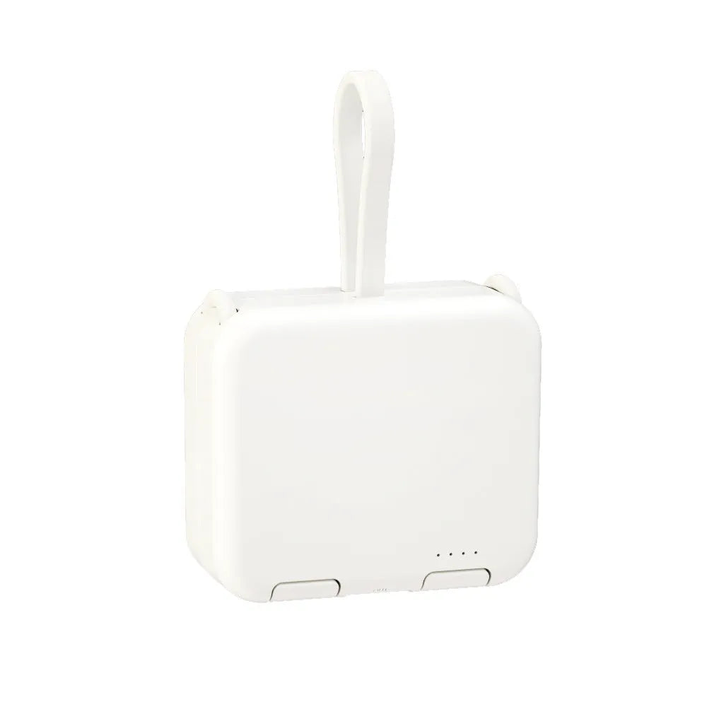 Handbag back clip power bank in blue showing clip, phone stand function, and type-c/USB-A charging ports