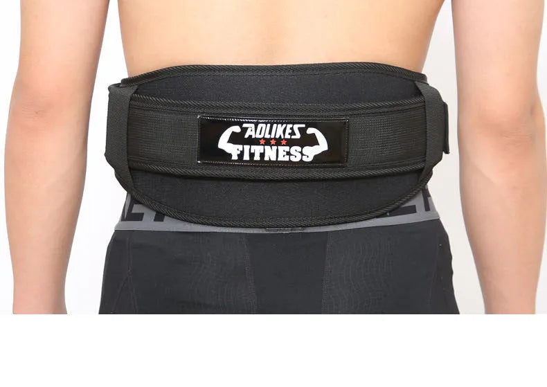 Nylon fitness weightlifting waistband belt in black, red and yellow colour options