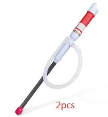 Blue manual siphon pump for fuel and liquid transfer