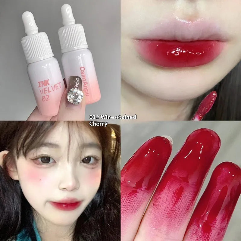 Mirror Lip Lacquer tube in 3.5g size with four shade options showing moisturising non-fade properties