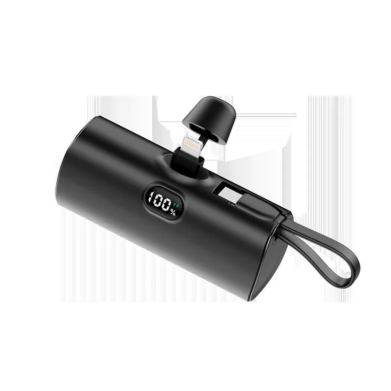 Capsule-shaped wireless power bank with digital display in five colour options