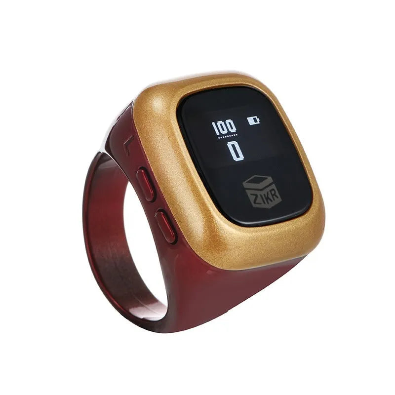 Al-Fatiha Zikr electronic counter unit showing digital display, compatible with watch straps.