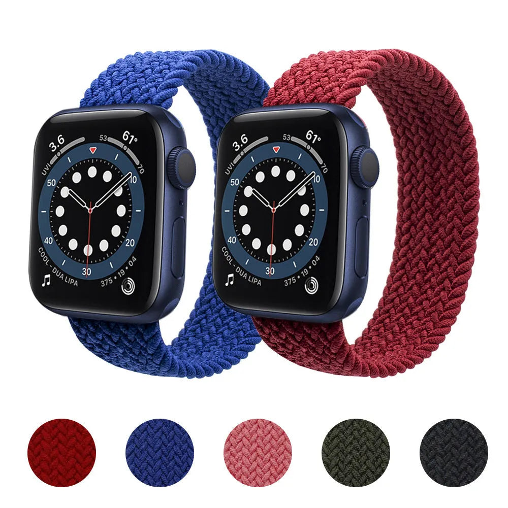 Apple Watch compatible nylon woven strap in multiple colours with plastic head connector