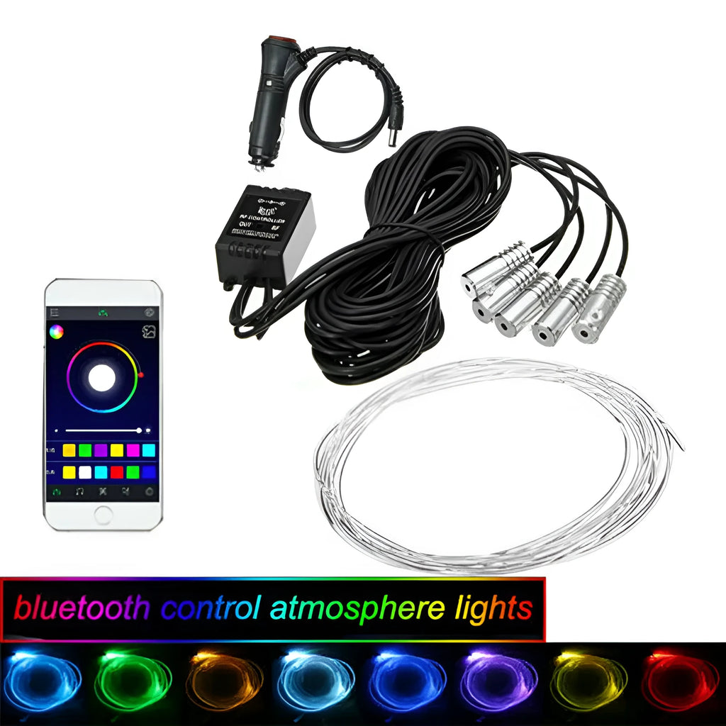 APP cold light strip car interior decoration lights with RF remote control 6m pipe aluminium housing