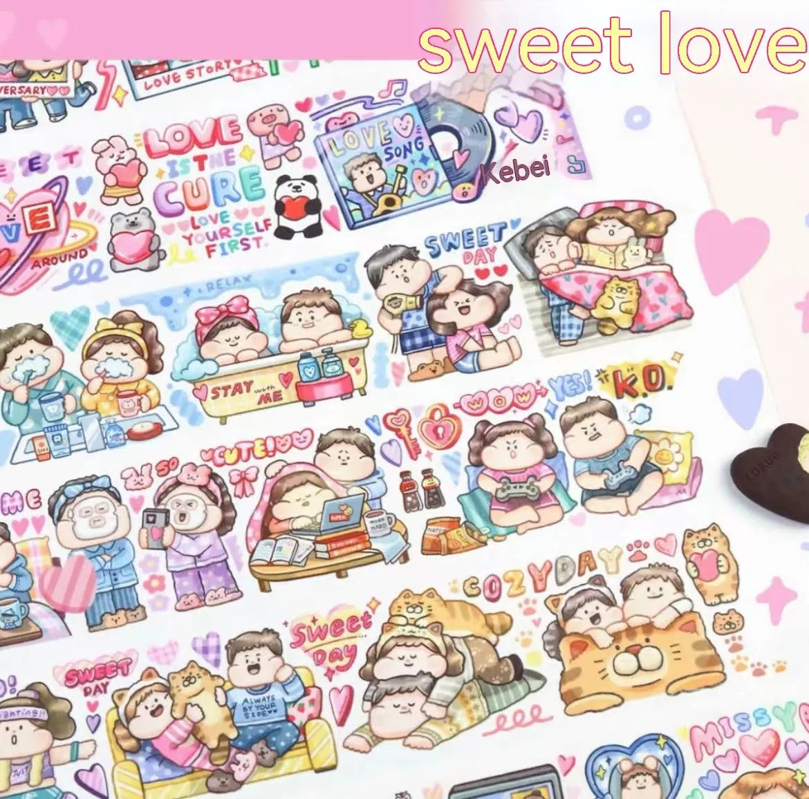 Cartoon character stickers for haemorrhoid tape packaging on Japanese paper