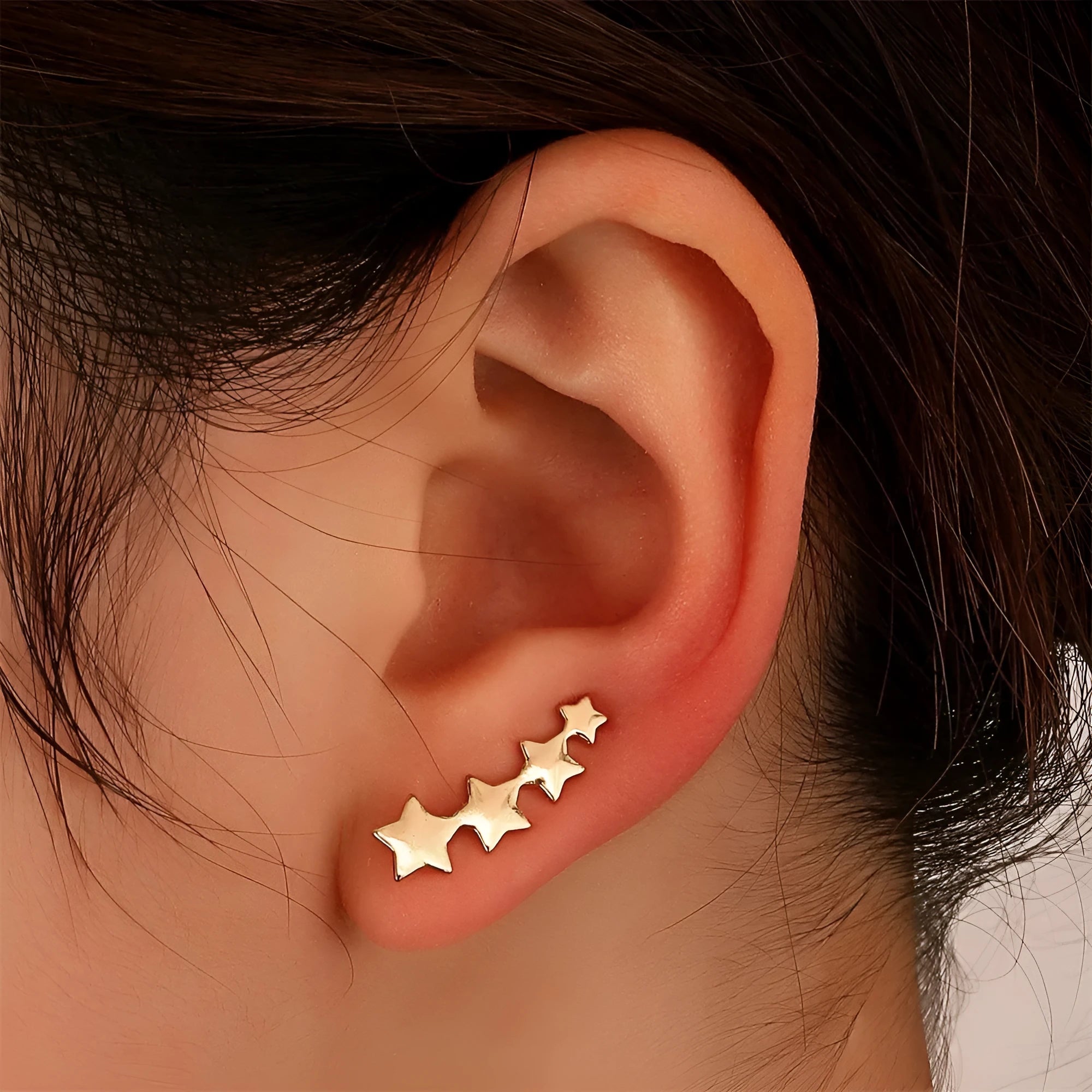 Copper leaves ear clips for unpierced ears in KC Golden Star A-896 style