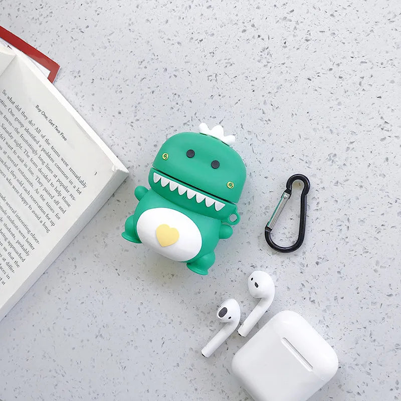 Cartoon animal design silicone case for AirPods 1st and 2nd generation charging case