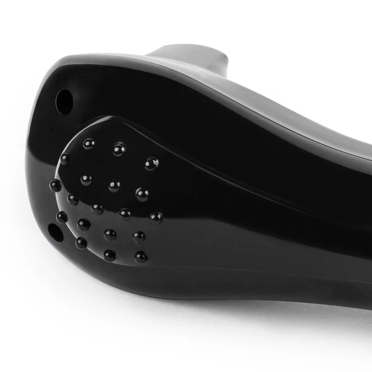 Black folding dry battery electric shaver for body hair removal on a white background.