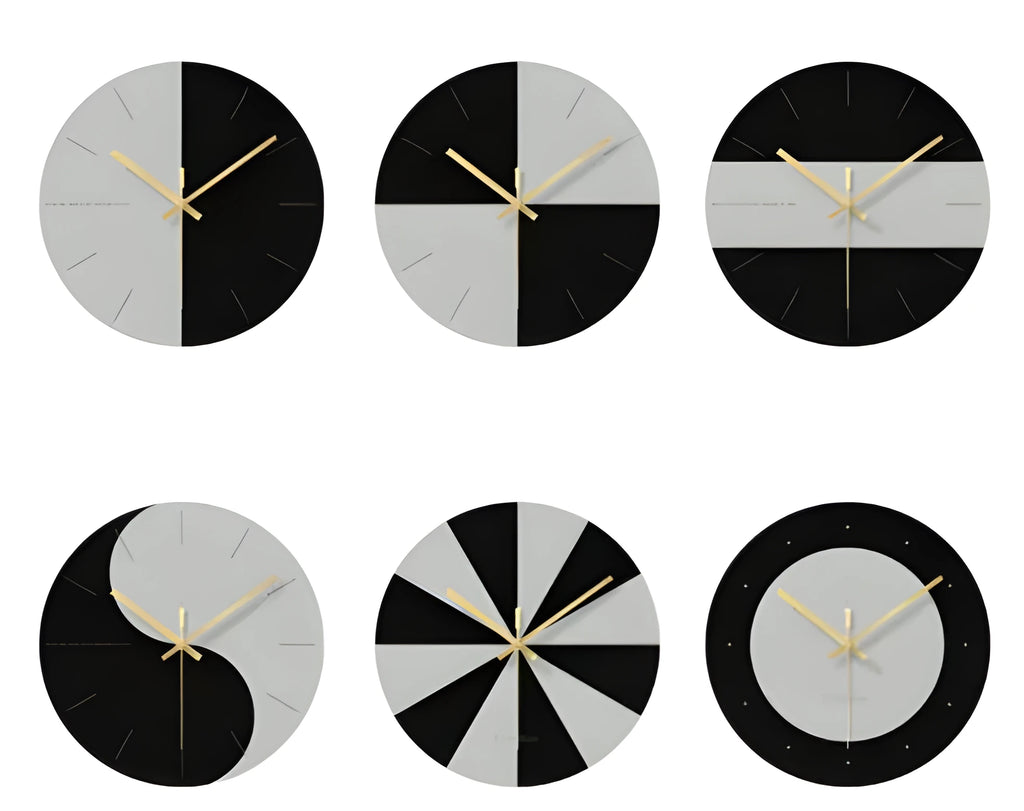 Large transparent tempered glass wall clock with minimalist numerals on a white wall.
