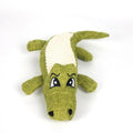 Blue, green, and red plush pet toys with corn grid texture and biting sound feature