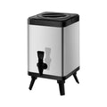Silver stainless steel milk tea bucket with square lock insulation barrel, 8-litre capacity
