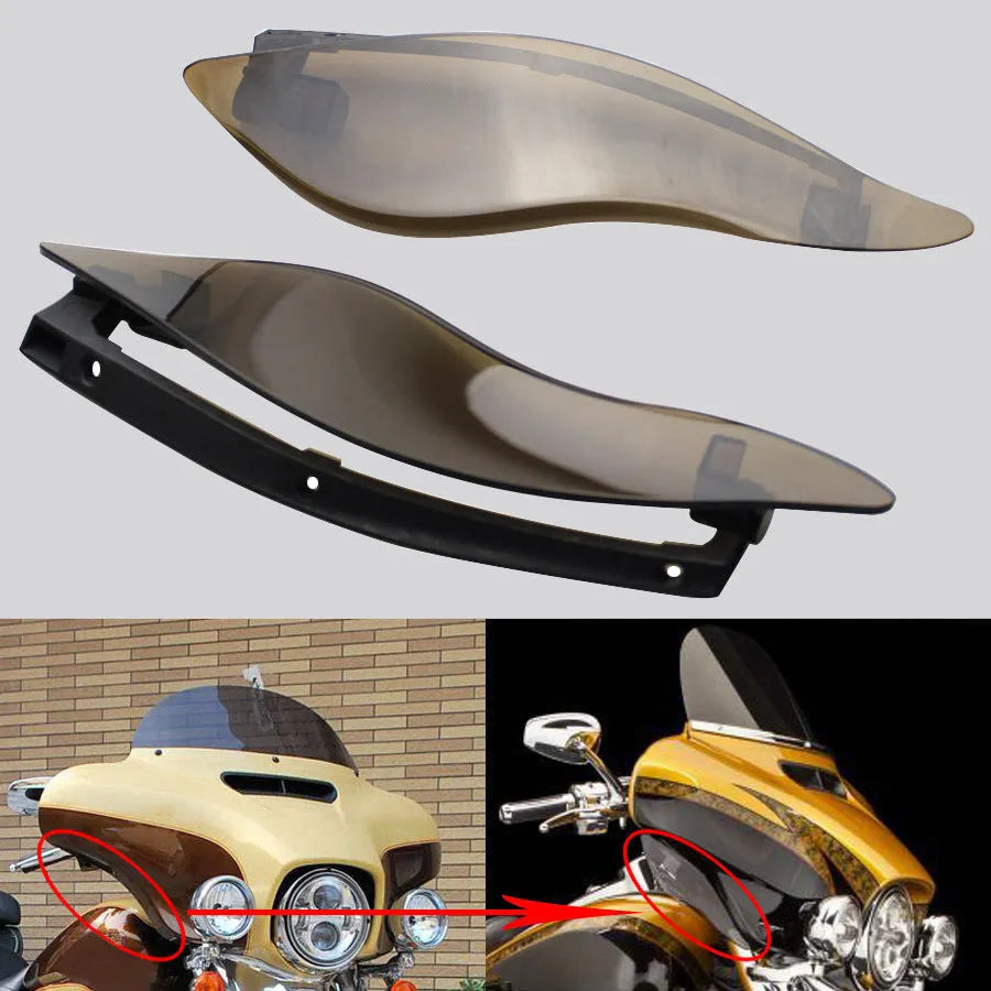 Harley Davidson trike windshield side wing replacement set in ABS plastic
