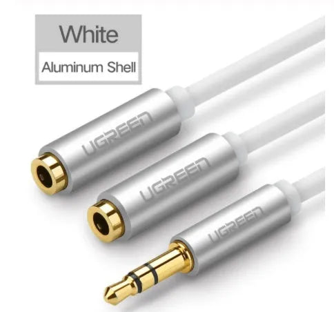 Short 20cm black 3.5mm audio cable with gold-plated connectors