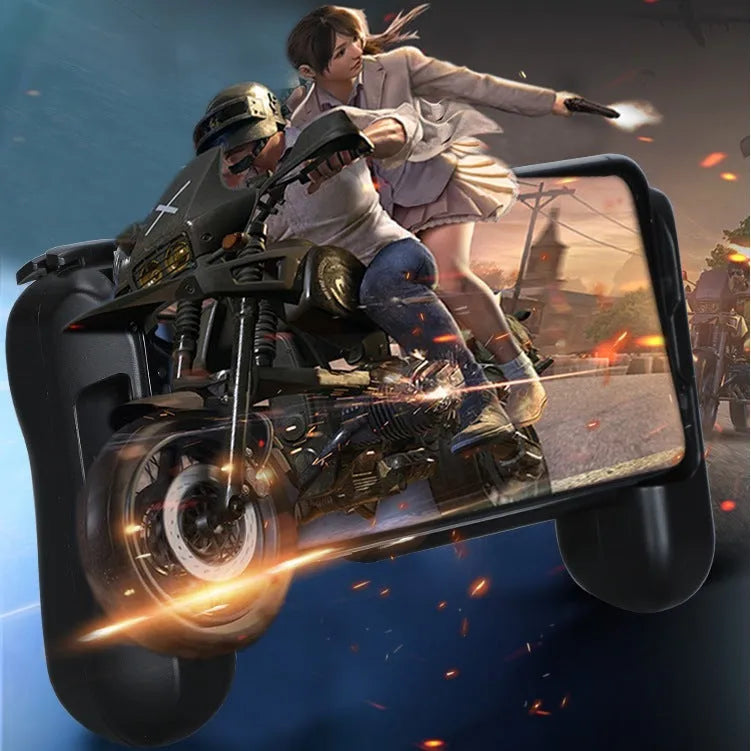 Black Bluetooth mobile gaming controller with cooling fan for Apple iOS iPhone compatibility