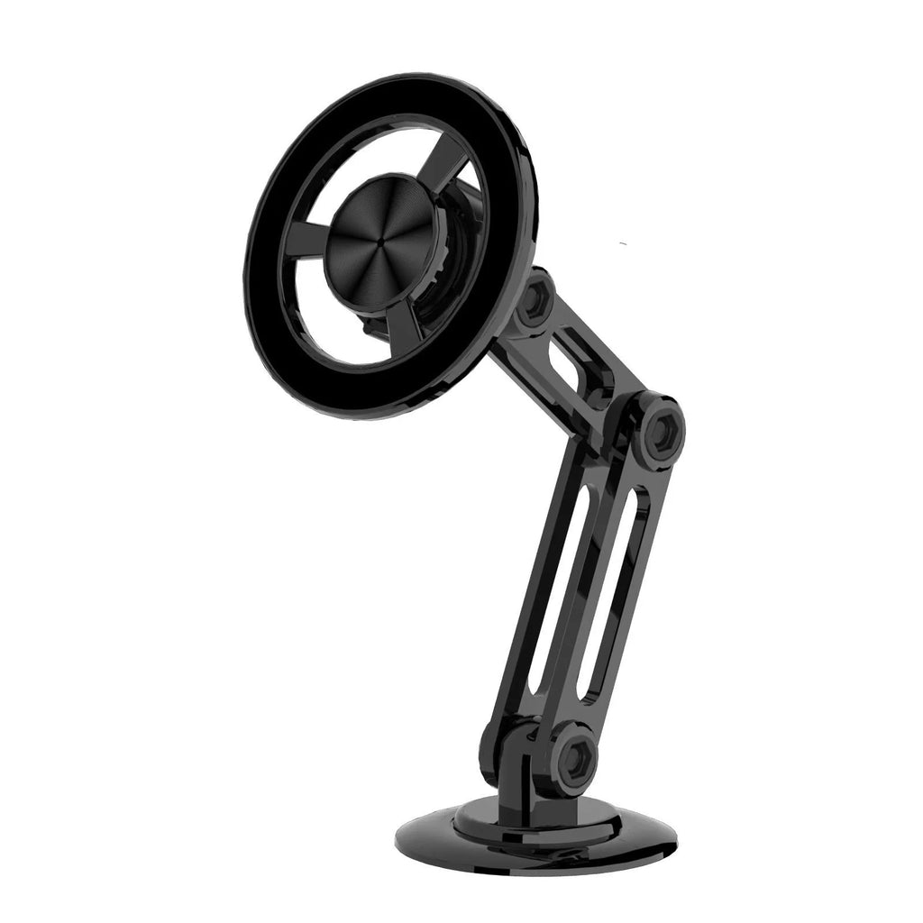 All-metal magnetic car phone holder with four colour options shown