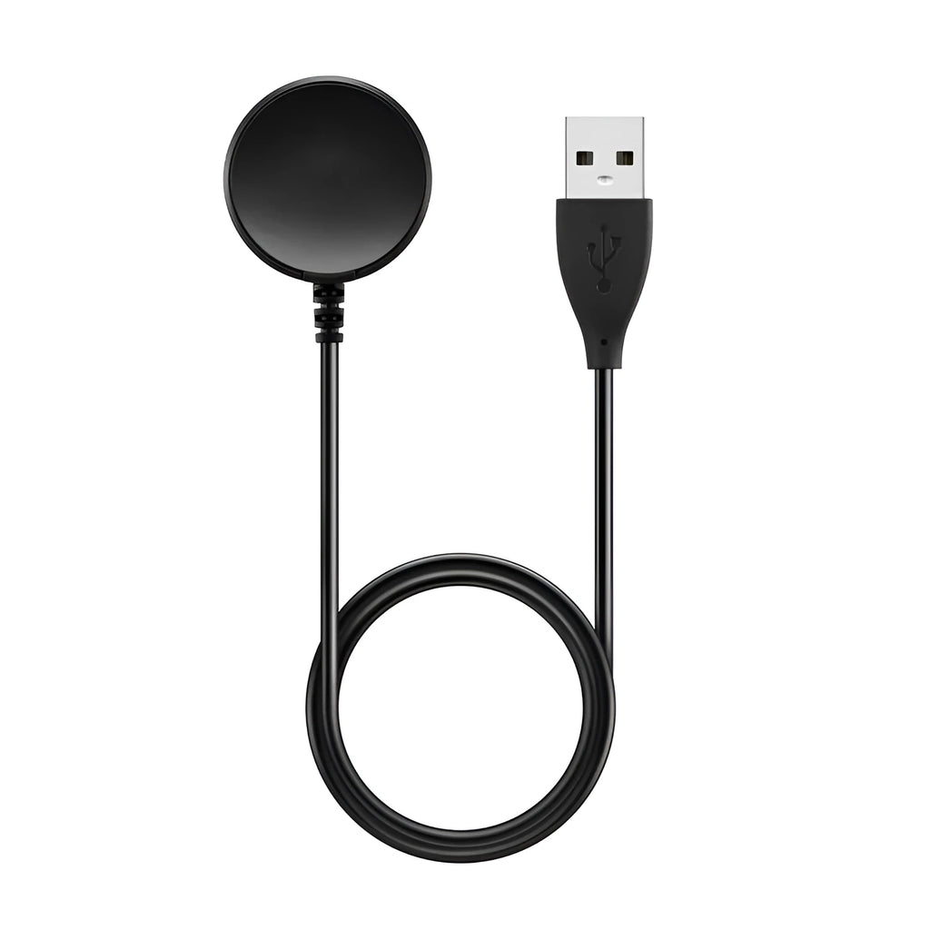 Black USB magnetic wireless watch charger with compact 34mm design for smartwatches