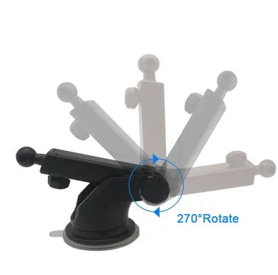 Universal telescopic car phone bracket with adjustable long rod made from black ABS plastic