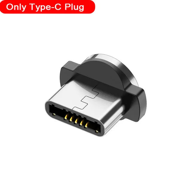 Magnetic USB charging cable with LED indicator showing black and red colour options
