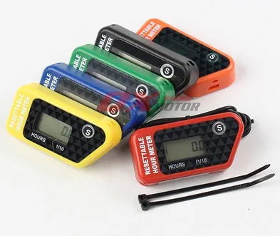 Black waterproof LCD maintenance timer for ATV motorcycle motorboat and lawn mower engines