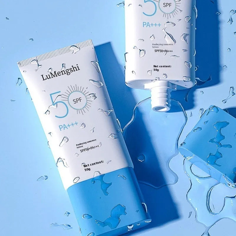 Sunscreen moisturising whitening isolation refreshing cream 50g tube white packaging