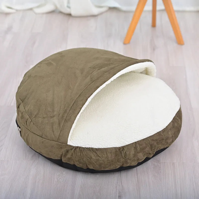 Removable washable cloth dog kennel in brown colour