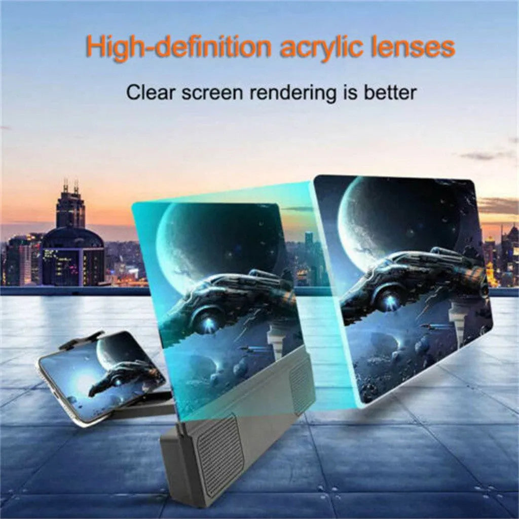 12-inch foldable mobile phone screen amplifier with flexible gooseneck and audio cable