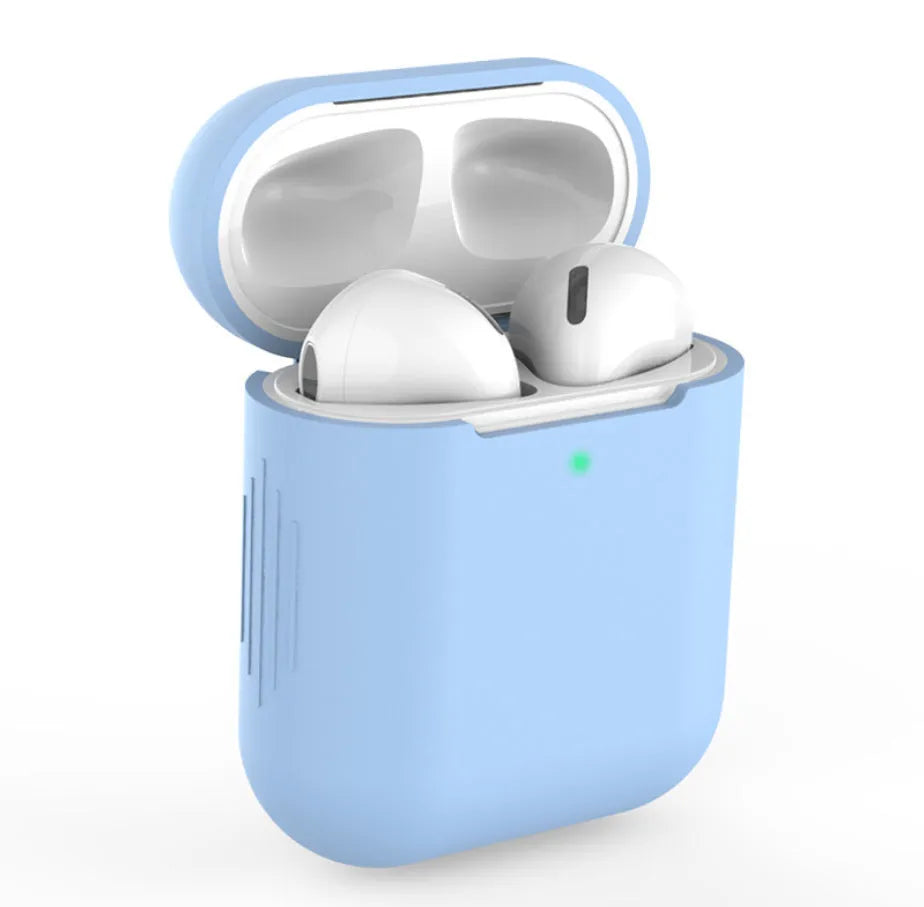 Silicone protective cover for Apple AirPods 2 wireless headphones in various colour options
