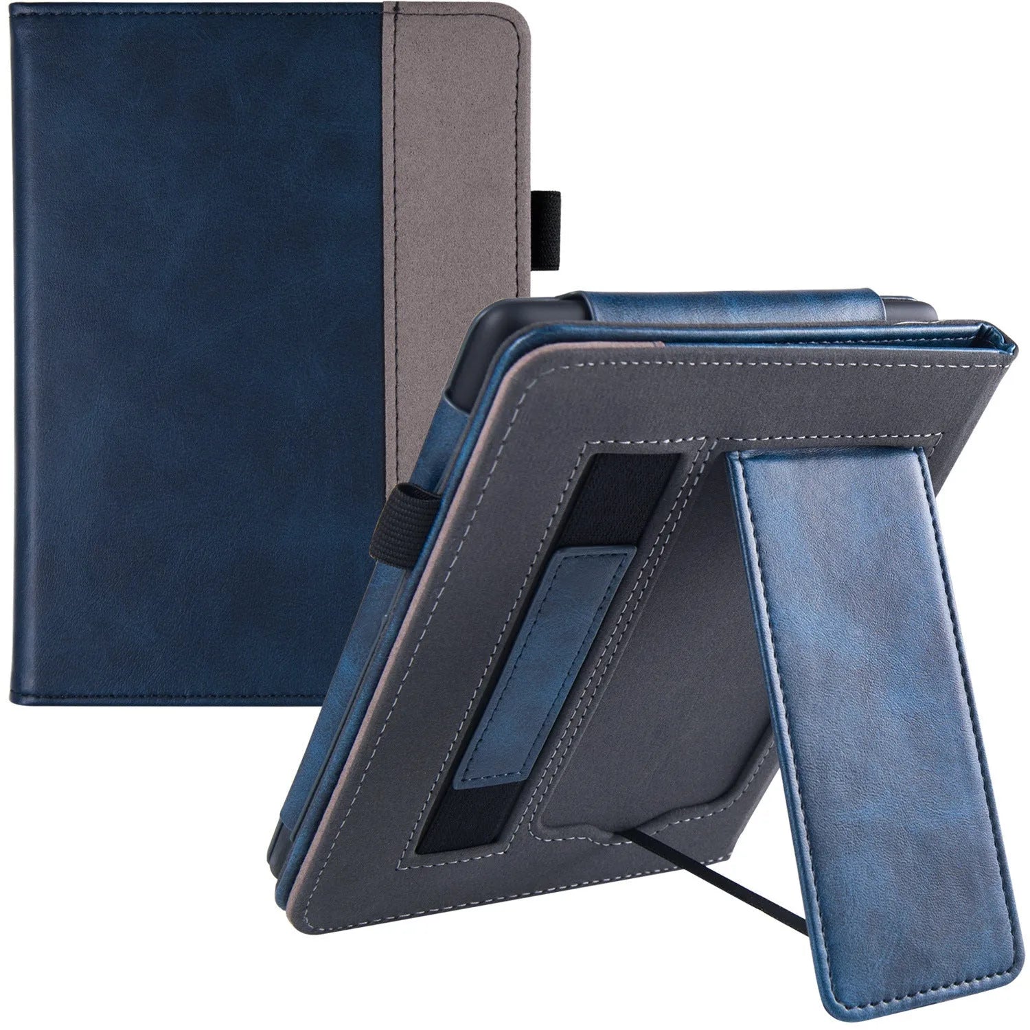 Kindle Paperwhite 11 fabric case with wrist strap bracket in calf leather construction