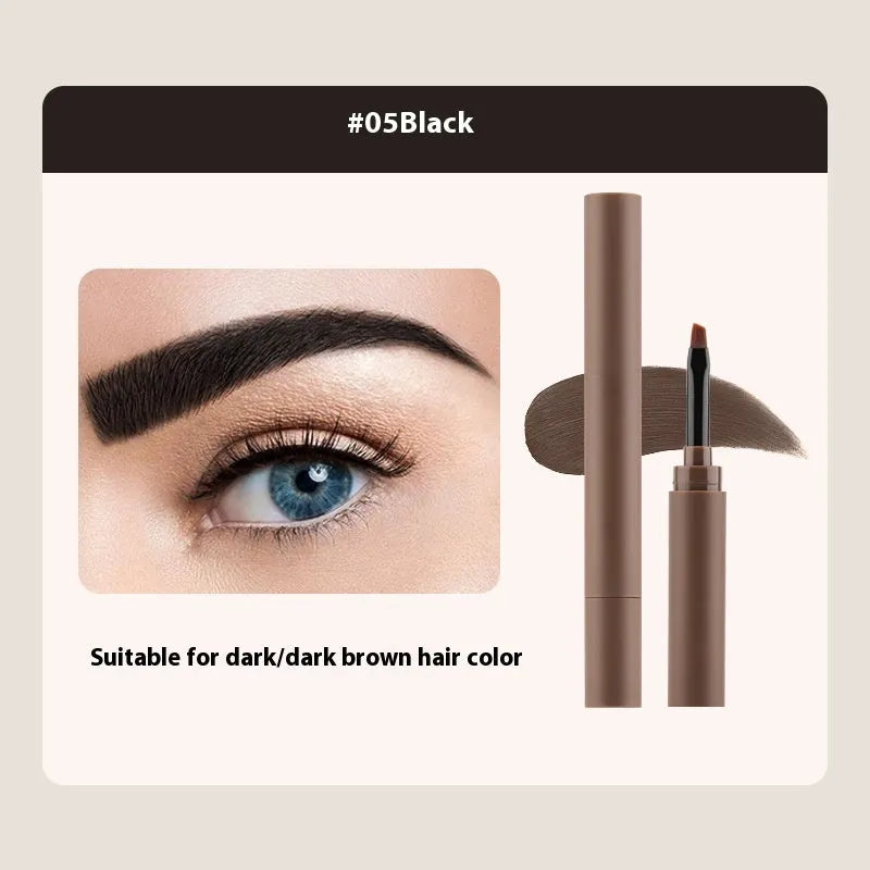Double-headed eyebrow cream in five colour shades for natural brow definition